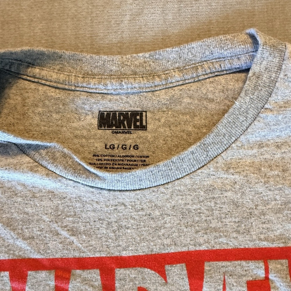 Marvel Comics T Shirt Adult Large Gray Spider Man Iron Man Avengers Graphic - Picture 2 of 4